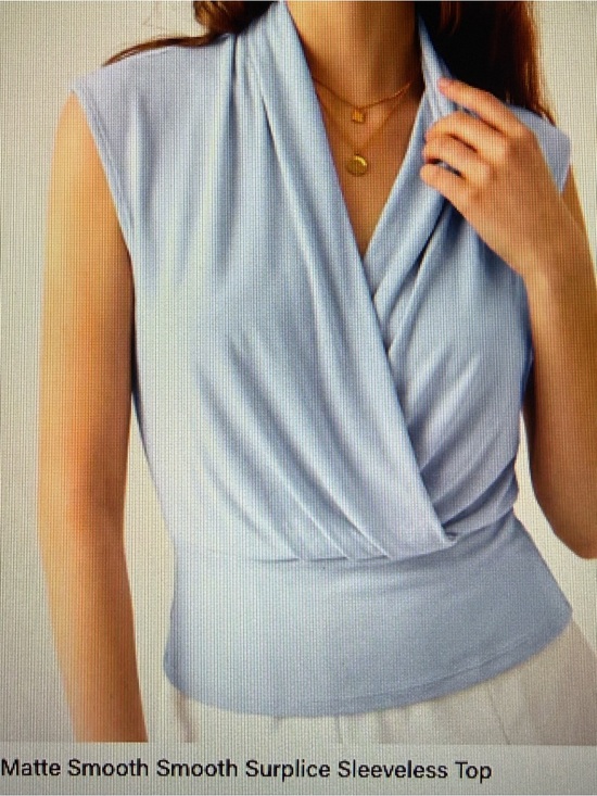 OGL Tops - OGL Cream Surplice Sleeveless Top M